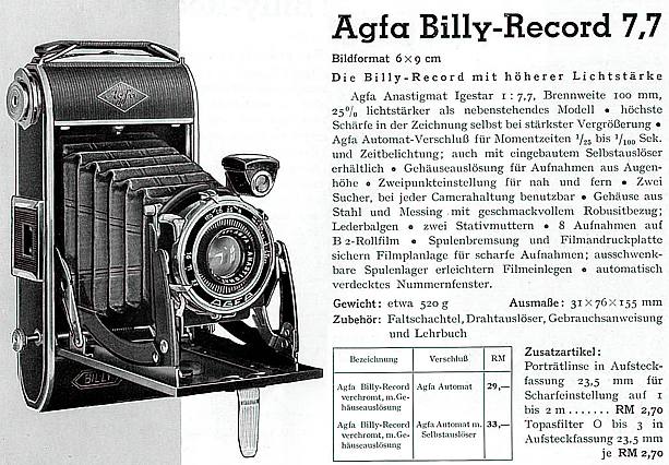 Agfa Billy Record 7.7