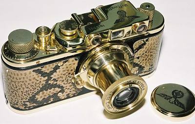 Russische Kopien Leica II Schlangenleder