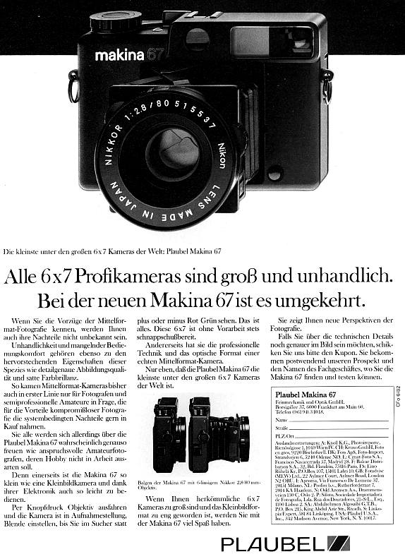 Plaubel Makina 67