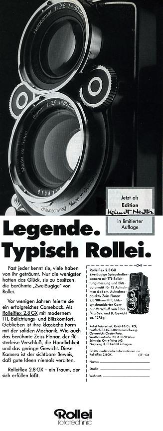 Rollei Rolleiflex 2.8GX Helmut Newton
