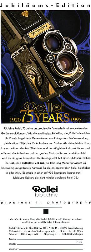 Rollei Rolleiflex 2.8GX 75 Jahre